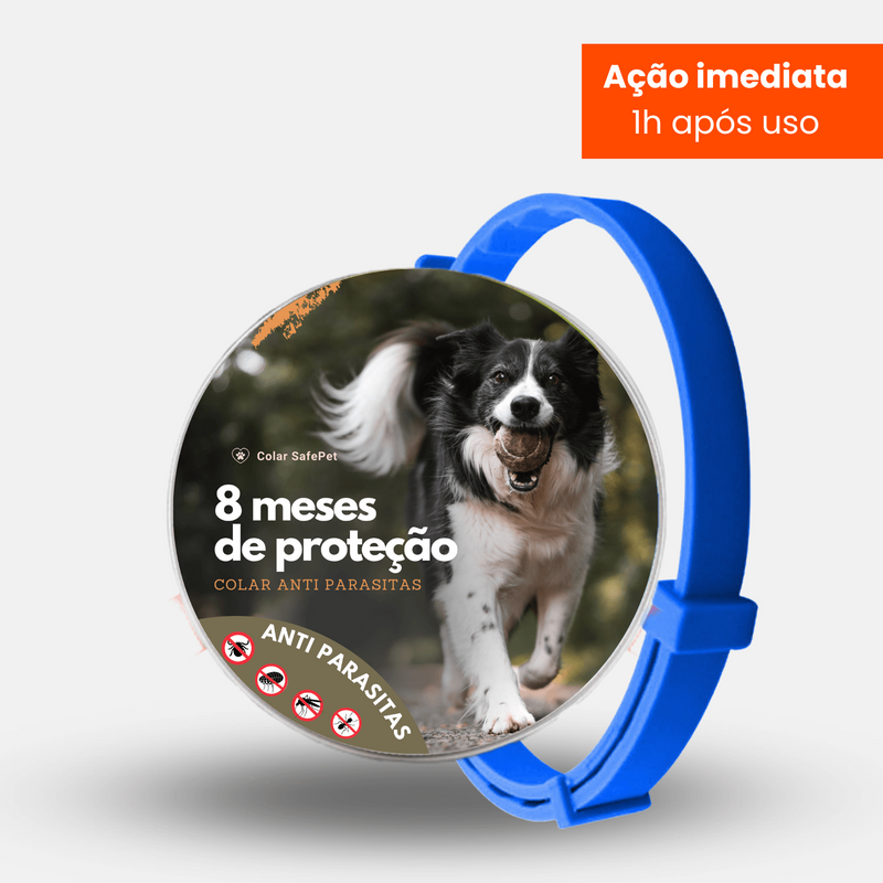 Colar SafePet - Anti Pulgas e Carrapatos [8 Meses de Proteção]