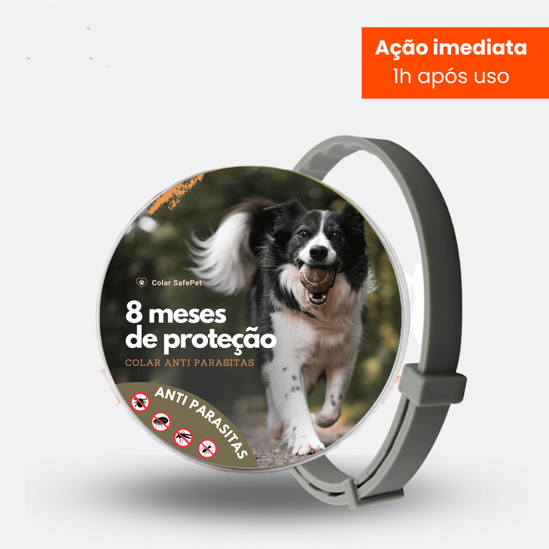 Colar SafePet - Anti Pulgas e Carrapatos [8 Meses de Proteção]