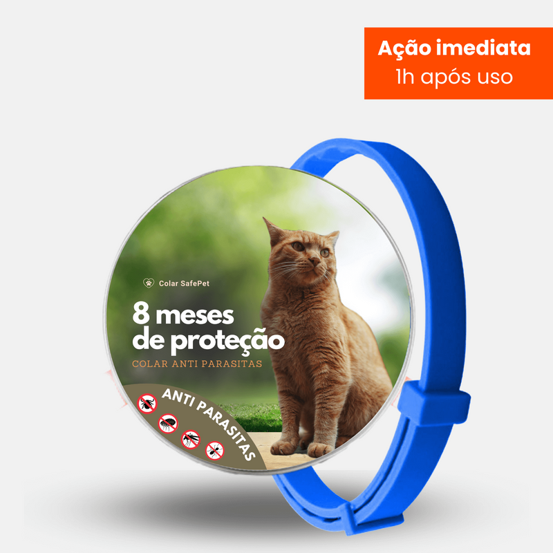 Colar SafePet - Anti Pulgas e Carrapatos [8 Meses de Proteção]