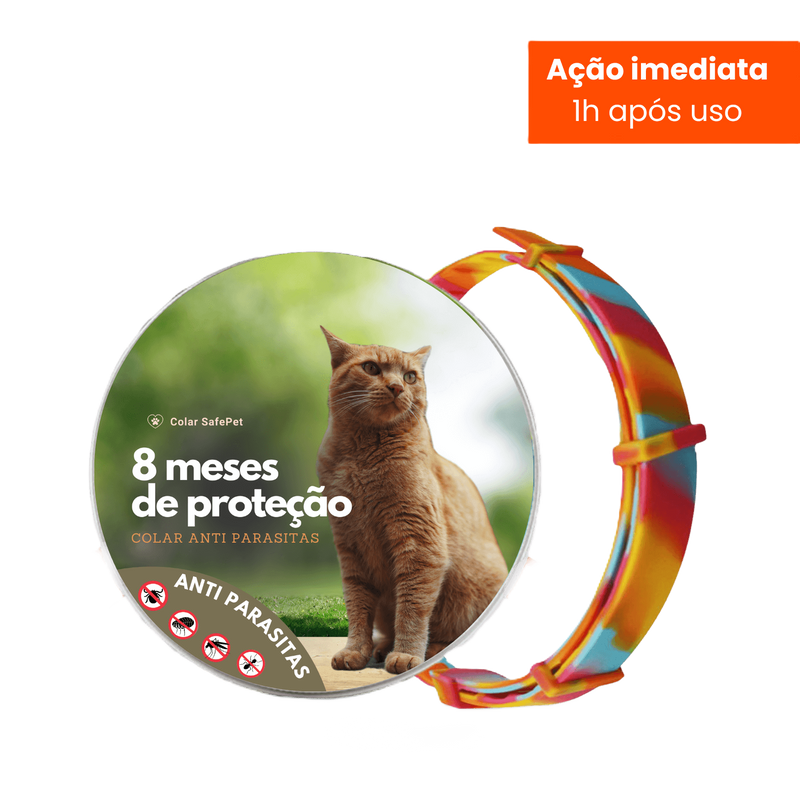 Colar SafePet - Anti Pulgas e Carrapatos [8 Meses de Proteção]