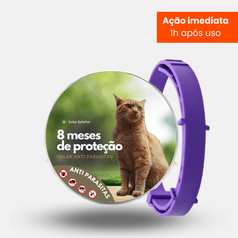 Colar SafePet - Anti Pulgas e Carrapatos [8 Meses de Proteção]