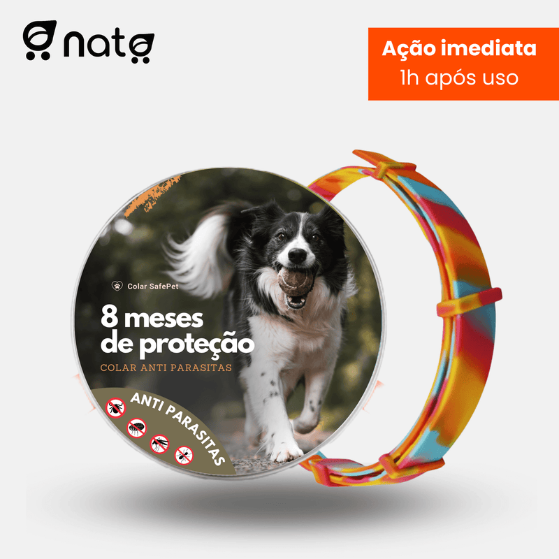 Colar SafePet - Anti Pulgas e Carrapatos [8 Meses de Proteção]