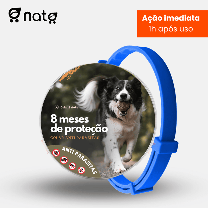 Colar SafePet - Anti Pulgas e Carrapatos [8 Meses de Proteção]