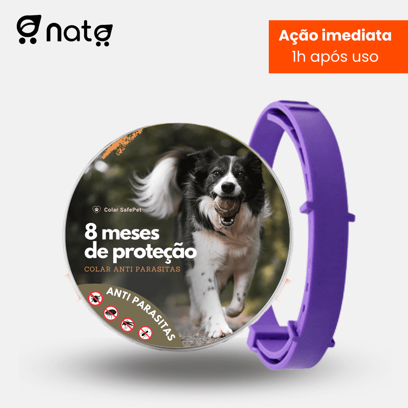 Colar SafePet - Anti Pulgas e Carrapatos [8 Meses de Proteção]