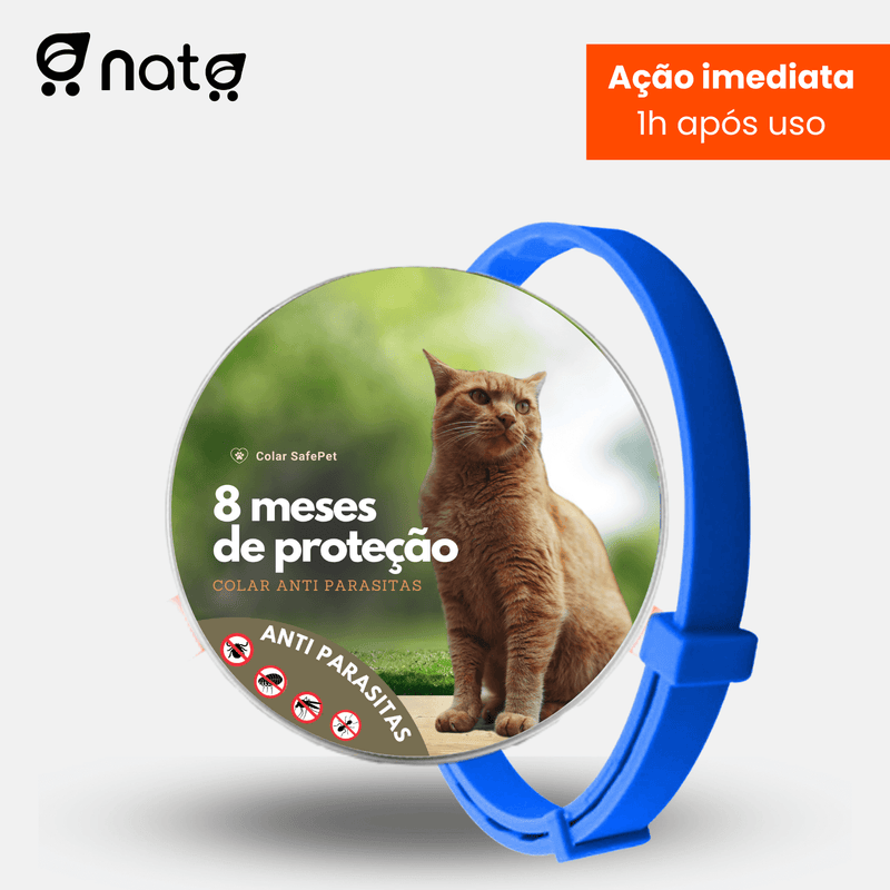 Colar SafePet - Anti Pulgas e Carrapatos [8 Meses de Proteção]