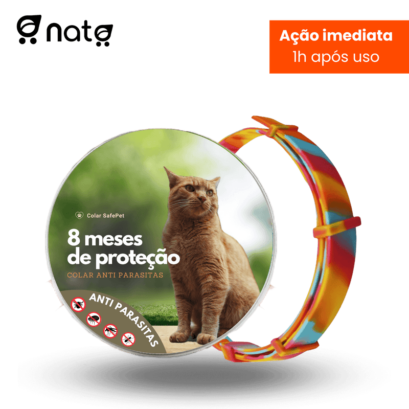 Colar SafePet - Anti Pulgas e Carrapatos [8 Meses de Proteção]