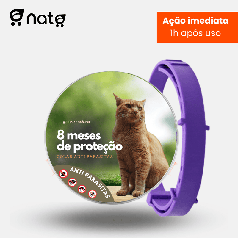 Colar SafePet - Anti Pulgas e Carrapatos [8 Meses de Proteção]